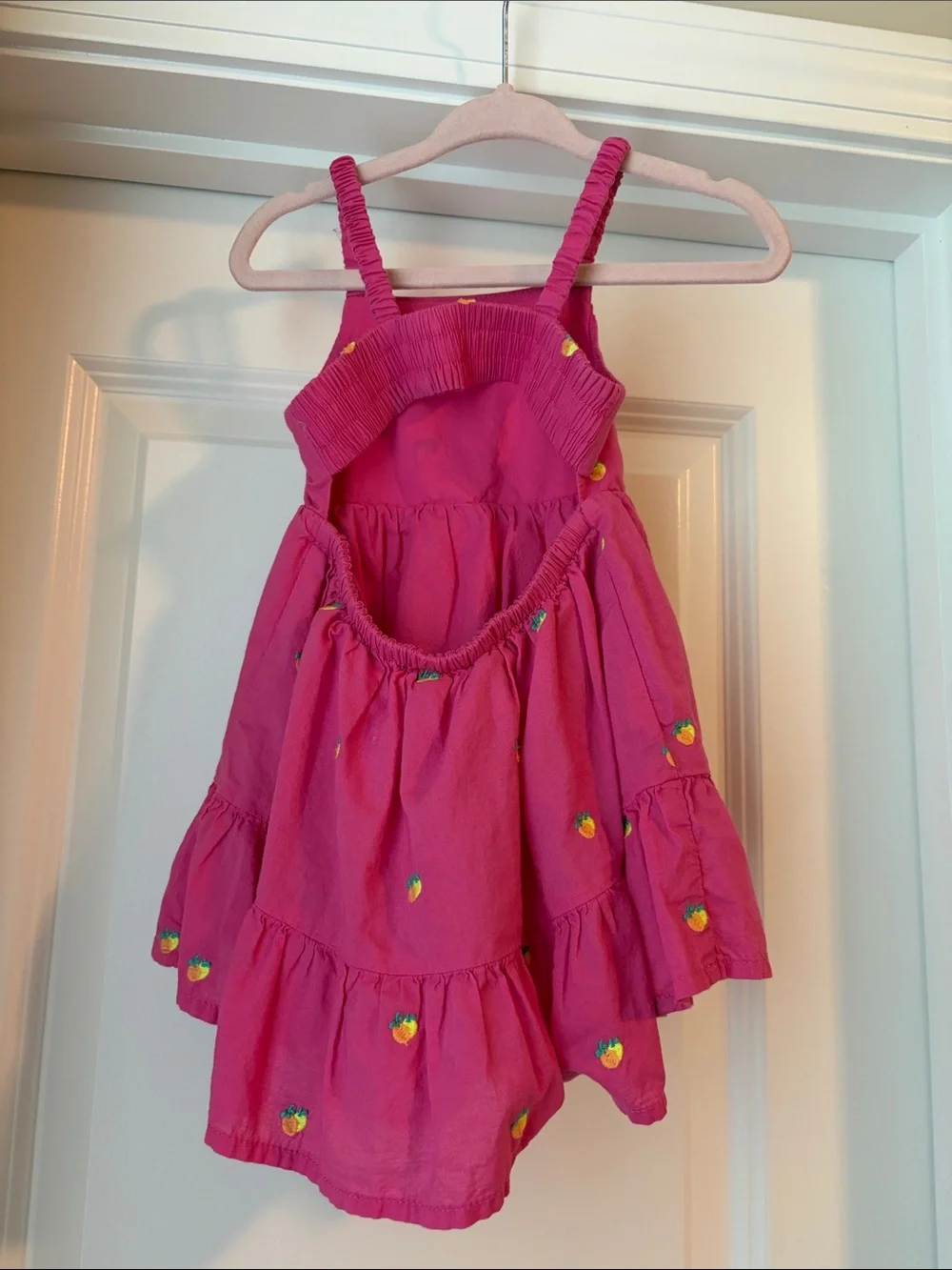 Toddler Dress- Baby GAP Pink Lemon and Orange Embroidered Summer Dress 6-12 mos